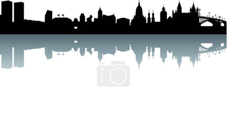 Illustration for Mainz Skyline abstract vector illustration - Royalty Free Image