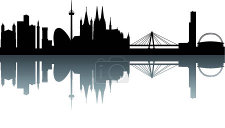 Téléchargez les illustrations : Cologne Illustration vectorielle abstraite Skyline - en licence libre de droit