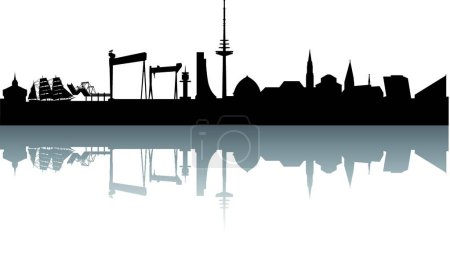 Téléchargez les illustrations : Illustration vectorielle abstraite Kiel Skyline - en licence libre de droit