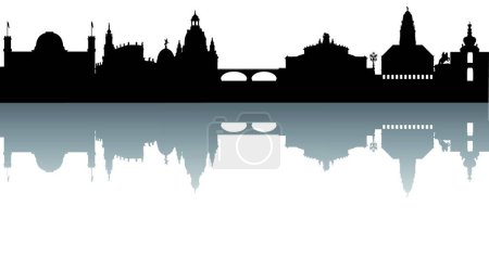 Téléchargez les illustrations : Illustration vectorielle abstraite Skyline de Dresde - en licence libre de droit