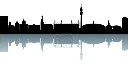 Téléchargez les illustrations : Illustration vectorielle abstraite de Dortmund Skyline - en licence libre de droit