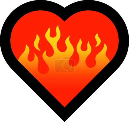 Illustration for Fire heart, vector illustration - Royalty Free Image
