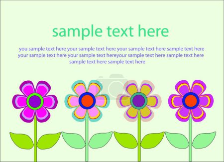 Téléchargez les illustrations : Carte de vœux floral, illustration vectorielle - en licence libre de droit