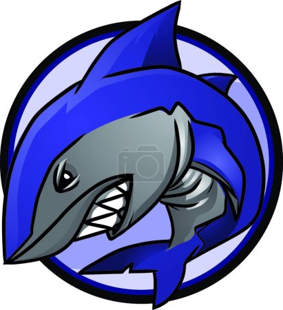 Téléchargez les illustrations : Illustration du logo du requin - en licence libre de droit