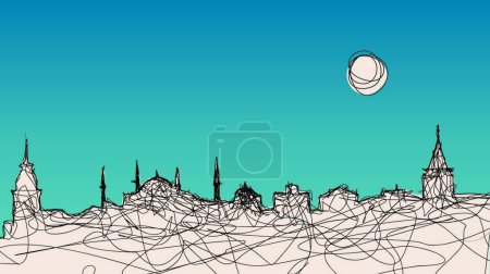 Téléchargez les illustrations : Illustration de la silhouette d'Istanbul - en licence libre de droit