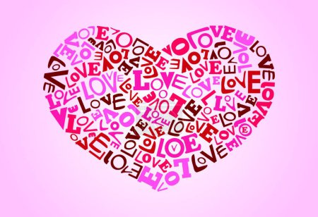 Illustration for Illustration of the Love Letters Heart Shape - Royalty Free Image