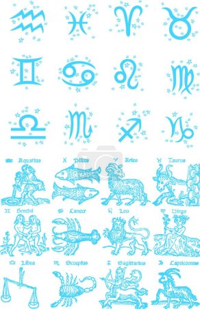 Téléchargez les illustrations : "Symbole de constellation du zodiaque "illustration vectorielle - en licence libre de droit