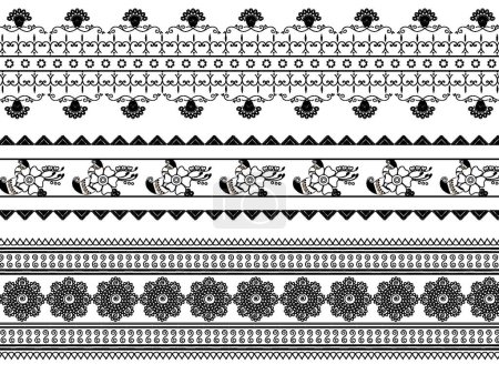 Ilustración de Henna Borders, ilustración vectorial gráfica - Imagen libre de derechos