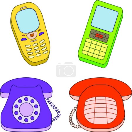 Illustration for Set phones vector illustration - Royalty Free Image