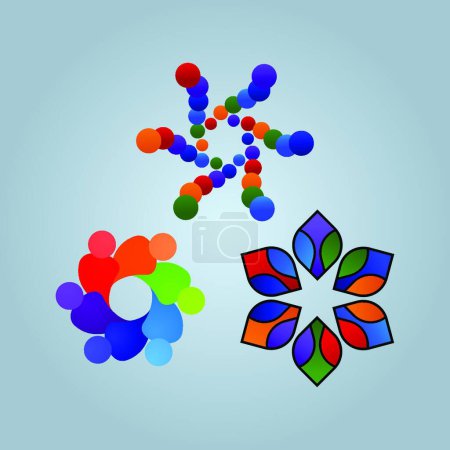 Illustration for "community logo" colorful vector illustration - Royalty Free Image