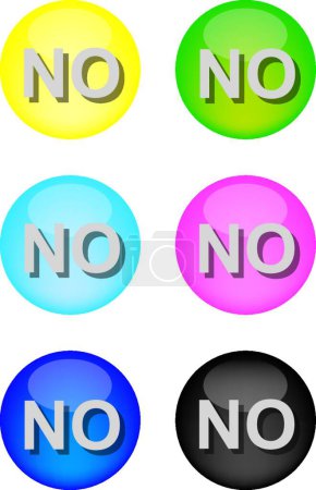Téléchargez les illustrations : "Le bouton non ! " illustration vectorielle colorée - en licence libre de droit