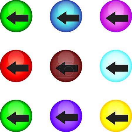 Téléchargez les illustrations : "Le bouton "illustration vectorielle colorée - en licence libre de droit