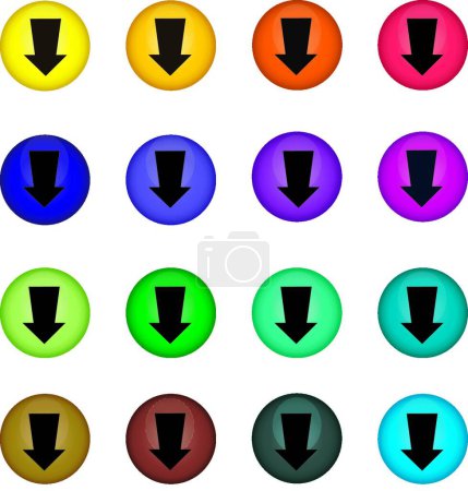 Illustration for "The button" colorful vector illustration - Royalty Free Image