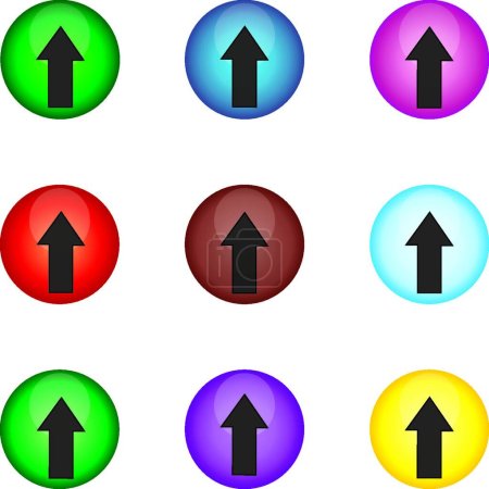 Téléchargez les illustrations : "Le bouton "illustration vectorielle colorée - en licence libre de droit