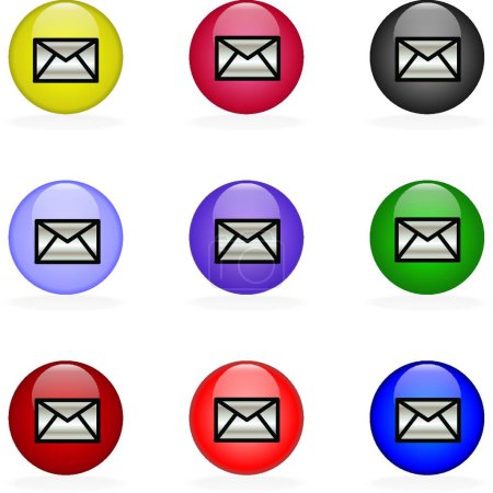 Ilustración de Icono web de correo electrónico, ilustración digital - Imagen libre de derechos
