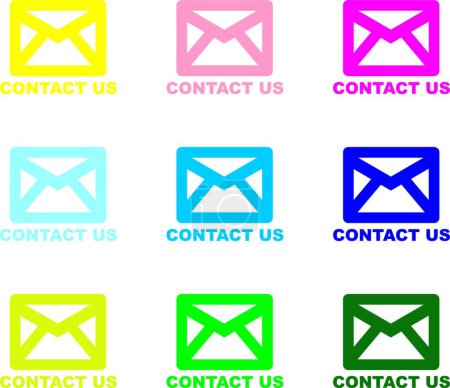 Illustration for "Contact Us - Email" colorful vector illustration - Royalty Free Image