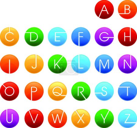 Ilustración de Coloridas marcas de letras vector ilustración - Imagen libre de derechos
