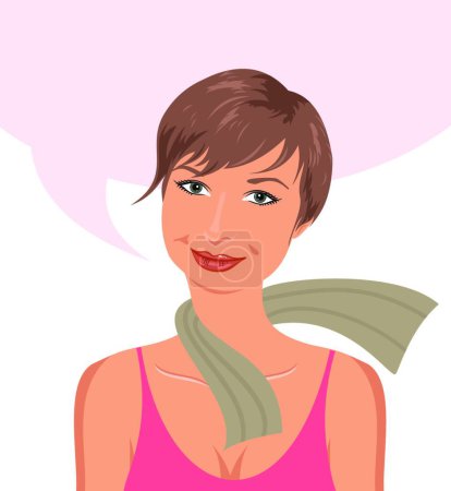 Illustration for "nice girl about something thinks" - Royalty Free Image