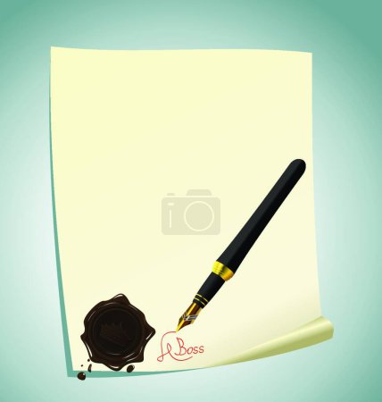 Téléchargez les illustrations : "illustration des lettres de la main-tirage au sort sur le papier avec cachet de cire" - en licence libre de droit