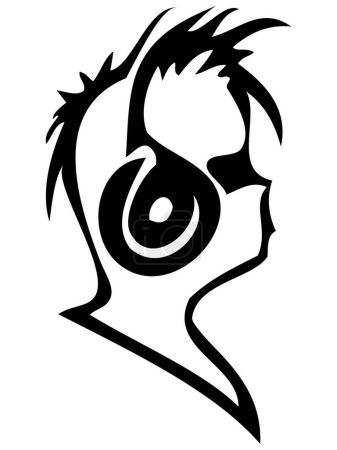 Téléchargez les illustrations : "Silhouette de la personne qui écoute de la musique
" - en licence libre de droit