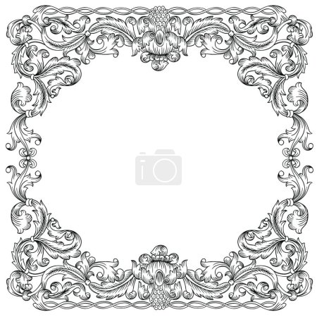 Illustration for "Ornament Square Border, vector." - Royalty Free Image