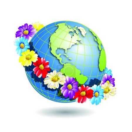 Illustration for "globe in wreath"  vector illustration - Royalty Free Image