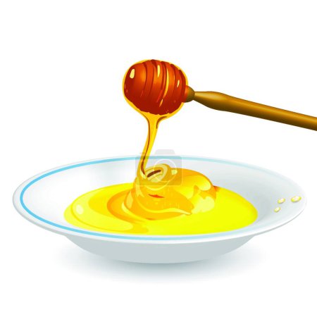 Illustration for "honey on saucer" colorful vector illustration - Royalty Free Image
