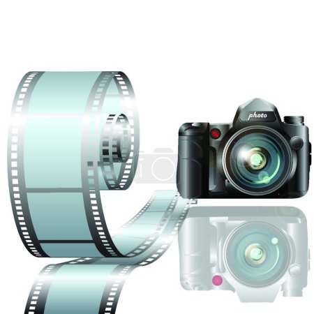 Téléchargez les illustrations : "film photo "illustration vectorielle colorée - en licence libre de droit