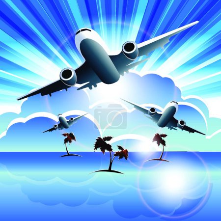 Illustration for Plane colorful vector illustration - Royalty Free Image