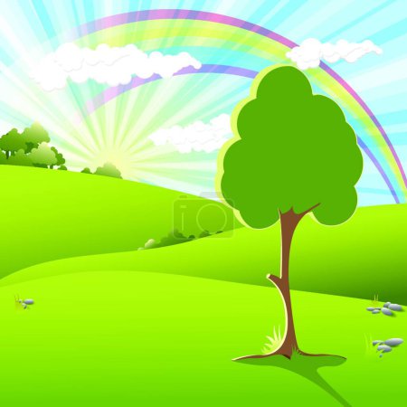 Ilustración de Arco iris colorido vector ilustración - Imagen libre de derechos