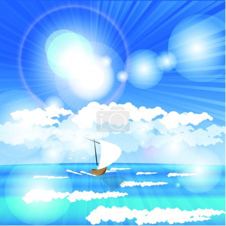 Illustration for Sea colorful vector illustration - Royalty Free Image