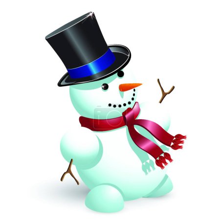 Téléchargez les illustrations : Icône bonhomme de neige mignon, illustration vectorielle - en licence libre de droit