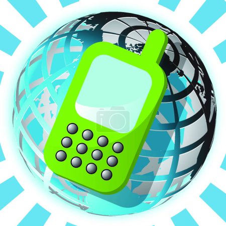 Illustration for Telephone and globe   vector illustration - Royalty Free Image