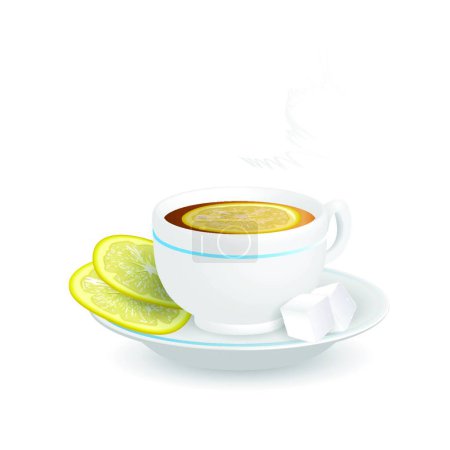 Illustration for "tea with lemon" icon, vector illustration - Royalty Free Image