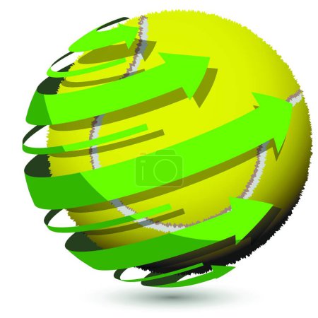 Ilustración de Pelota de tenis con flechas - Imagen libre de derechos