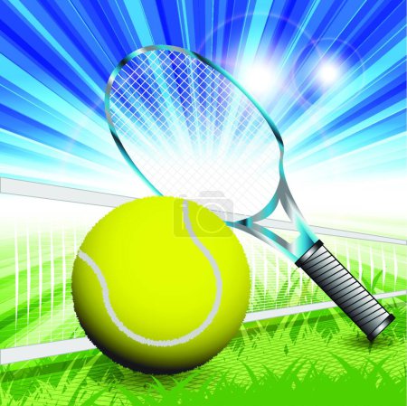 Téléchargez les illustrations : Tennis fond vectoriel illustration - en licence libre de droit