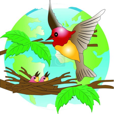 Illustration for Nestling, graphic vector illustration - Royalty Free Image