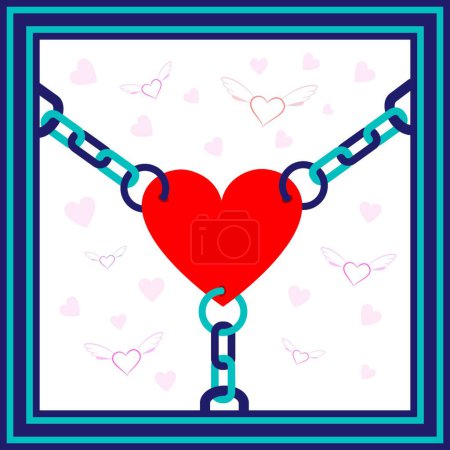 Illustration for Love symbol. Valentines day card template. Heart illustration - Royalty Free Image