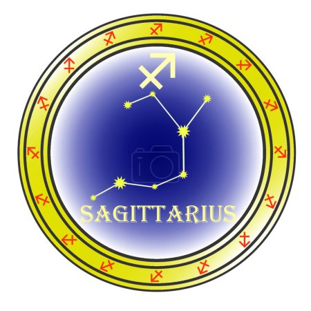 Téléchargez les illustrations : "signe du zodiaque sagittaire "illustration vectorielle - en licence libre de droit