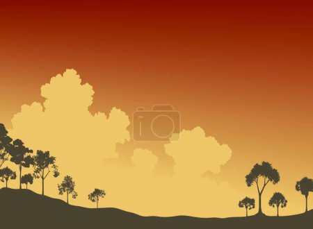 Illustration for Trees and sky  vector illustration - Royalty Free Image