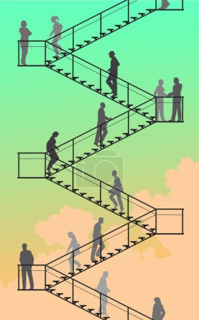 Ilustración de Stairway, graphic vector illustration - Imagen libre de derechos
