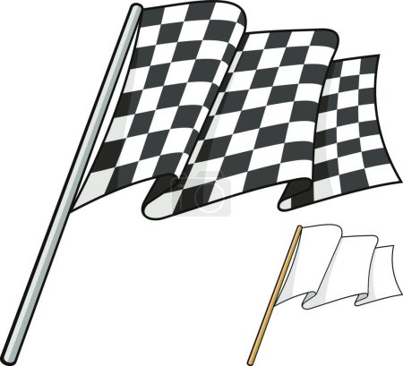 Illustration for Checkered flag, colorful vector illustration - Royalty Free Image