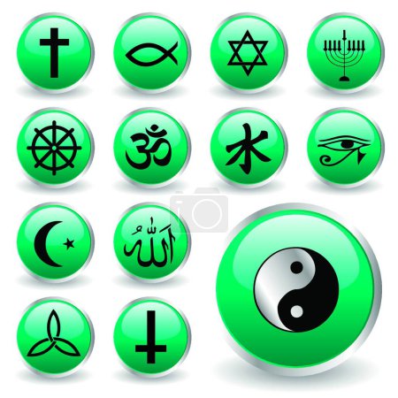 Ilustración de Signos de religión, ilustración vectorial colorido - Imagen libre de derechos