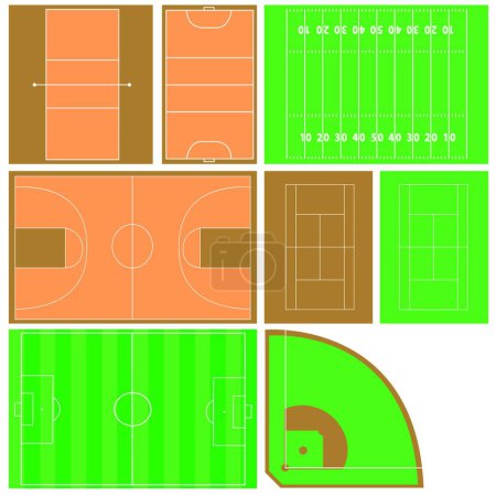 Illustration for Sport fields, graphic vector illustration - Royalty Free Image