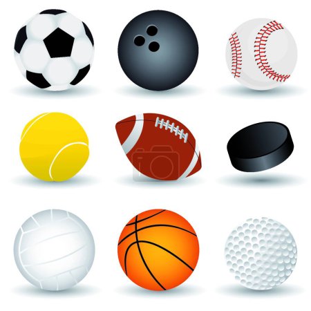 Ilustración de Deporte bolas vector ilustración - Imagen libre de derechos