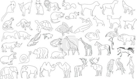 Ilustración de Animales ásperos, ilustración vectorial gráfica - Imagen libre de derechos
