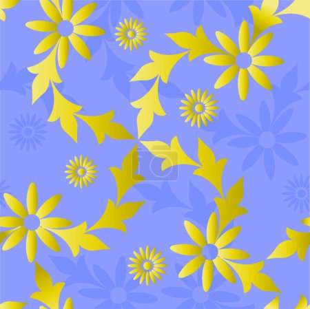 Illustration for Color vector designed pattern with flowers - Royalty Free Image