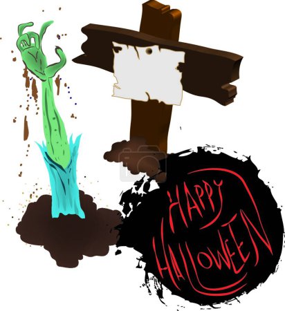 Téléchargez les illustrations : Halloween, illustration vectorielle graphique - en licence libre de droit