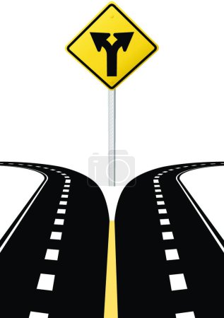 Illustration for Decision choice future direction arrows road sign, graphic vector illustration - Royalty Free Image