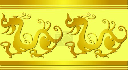 Téléchargez les illustrations : Dragons chinois, illustration vectorielle - en licence libre de droit